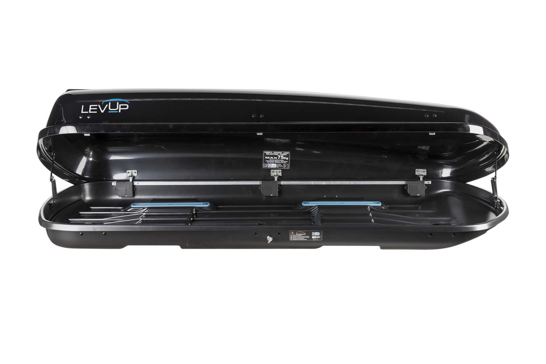 FREE 480 Black Glossy apertura singola LEVUP Bauli da tetto per auto